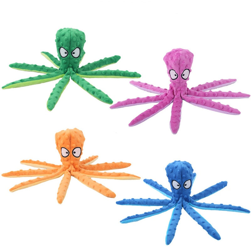 Octopus Soft Shell Plush Dog Toys Outdoor Play Interactive Squeaky Dogs Toy Sounder Sounding Paper Chew Tooth toy