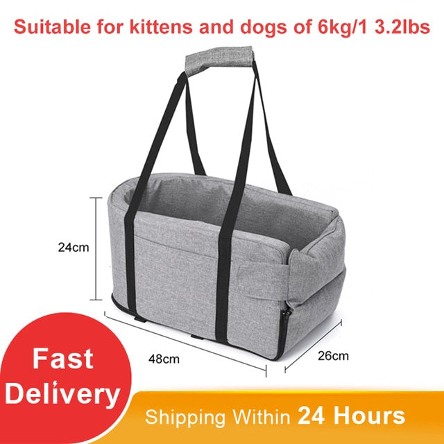 Portable Cat Dog Bed For Car Travel Central Control Car Safety Pet Seat Transport Dog Carrier Protector For Small Dog Chihuahua