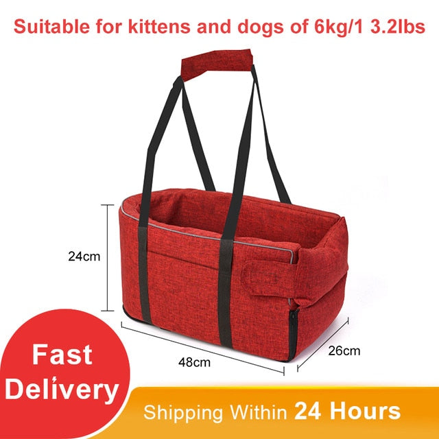 Portable Cat Dog Bed For Car Travel Central Control Car Safety Pet Seat Transport Dog Carrier Protector For Small Dog Chihuahua